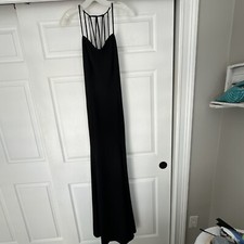 David  s Bridal NWT Long Black Gown Size 4 Not Altered