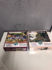 CHARLES WYSOCKI 1000 PIECE PUZZLES LOT OF 2 AMERICANA BUFFALO COMPLETE