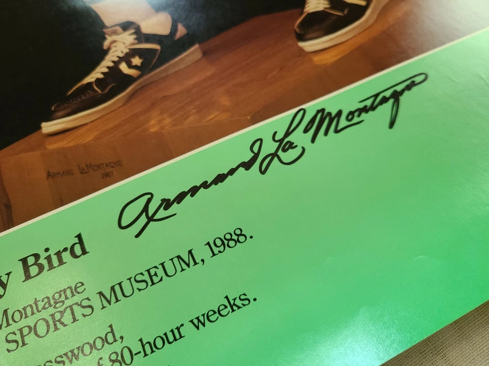 LITOGRAFÍA DE COLECCIÓN LARRY BIRD 20X28 FIRMADA POR EL ARTISTA ARMAND LA MONTAGNE Foto 3 de 4