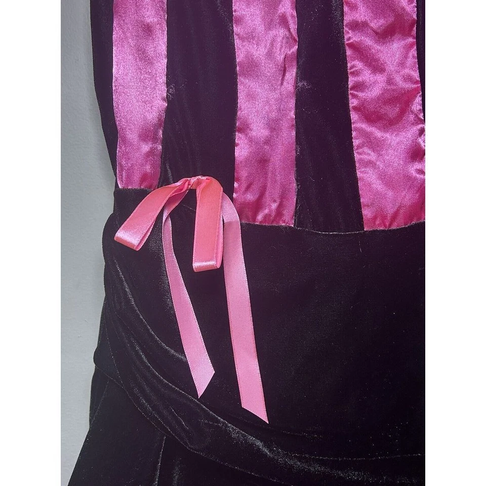Underwraps Pink Black Velvet Barmaid Wench Costume Dress Cosplay Halloween Sz Sm - Image 3 of 4