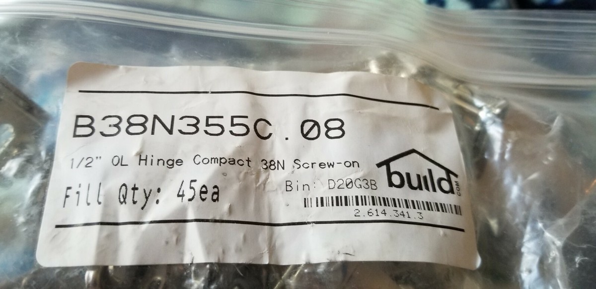 50-Piece Blum 38N Cabinet Hinges – 3/8" Overlay, Nickel Finish, Model 38N355C.06 11 thumbnail image
