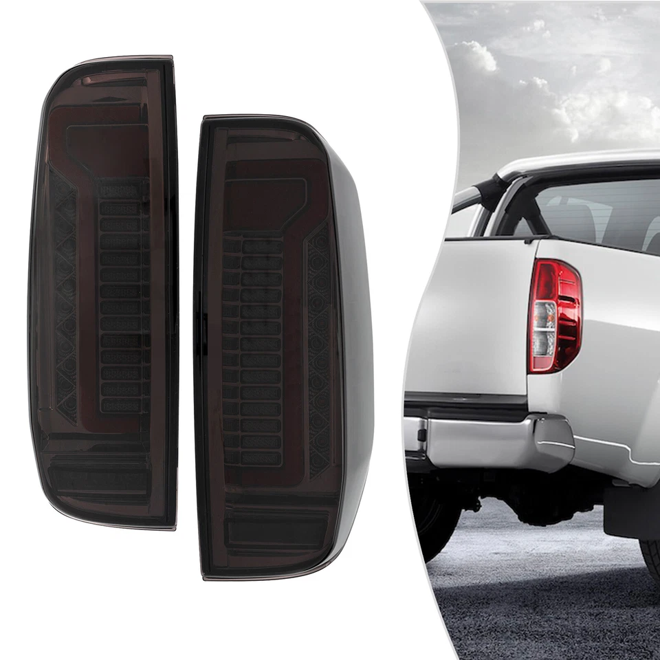 For 2005-2014 Nissan Navara D40 Frontier Smoke LED Tail Lights Brake Lamps Pair Foto 3 de 4