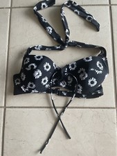 Hot Topic Bikini Top Large Black And White Daisies