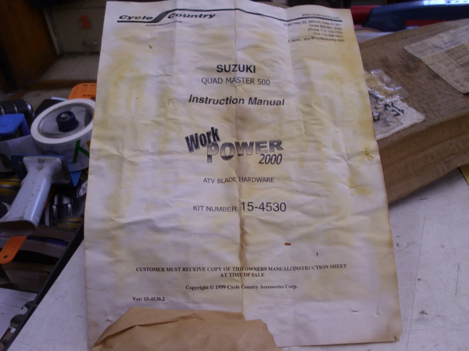 Cycle Country Blade Hardware Kit Part Number - 15-4530 For Suzuki LTA 500 QUAD!# - Image 4 of 4