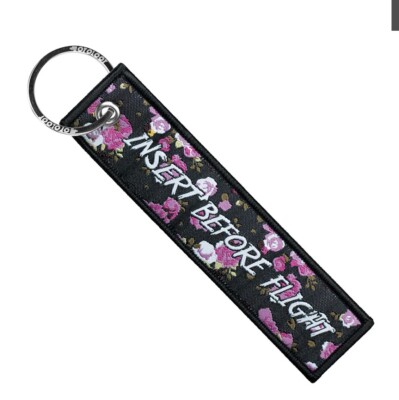 INSERT BEFORE FLIGHT FLORAL - MOTORCYCLE KEYCHAIN