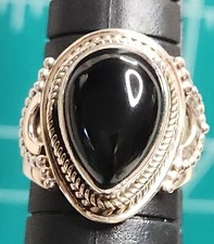 Sterling Silver 925 Statement Ring Ornant Onyx Hand Made