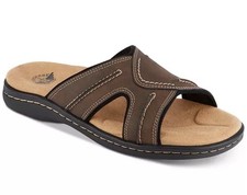 Dockers Sunland Sandals Men  s 13 Dark Brown Memory Foam Slides Shoes New NWT