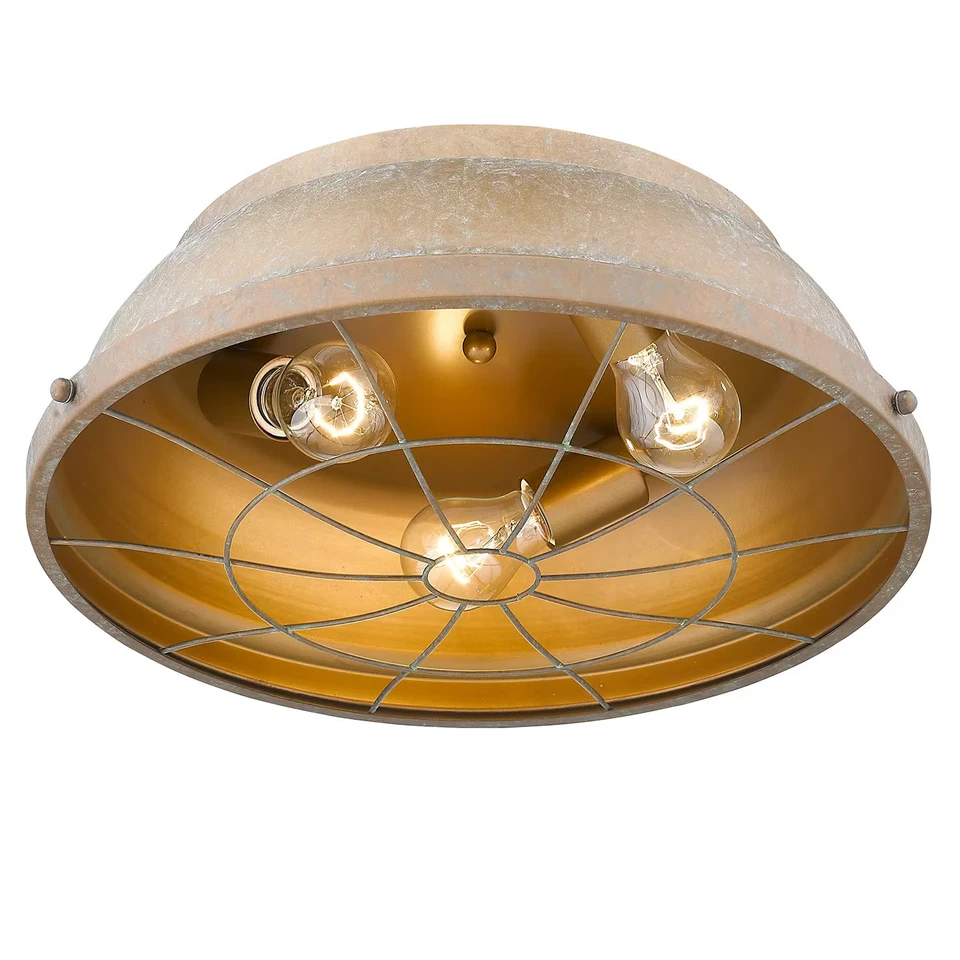 Golden Bartlett 3-Light 17" Ceiling Light in Copper Patina - Image 3 of 4