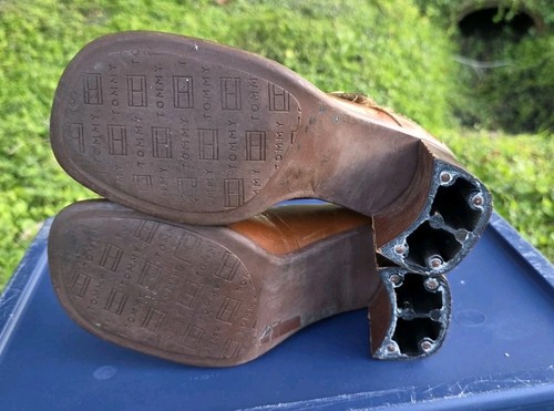 Vintage 90s Tommy Hilfiger Cognac Brown Leather Mary Jane Block Heel Pumps SZ 7 by Tommy Hilfiger, Size 7, $75 - Photo 6