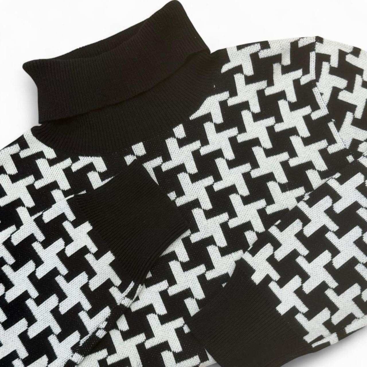 Pendleton Cotton Knit Geometric Pattern Turtlenec… - image 2