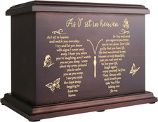Cremation Memorial Urns for Human Ashes Adult Male Female, Wooden Box and Casket