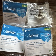 Dr. Brown's HappyPaci Silicone Baby Pacifier 4 Pack Gray 0-6 Mo