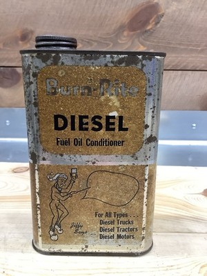 Burn-Rite Diesel Fuel Oil Conditioner Can Brown Silver Gas & Oil Theme