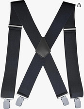 2Inch Men'S Heavy Duty Suspenders with Strong Clips Adjustable X-Back for Work J