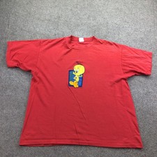 Vintage Looney Tunes Shirt Womens 14W/16W Red Tweety Graphic Made In USA Tee