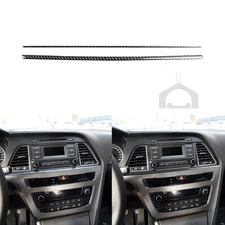 Carbon Fiber Center Console Panel Trim Strips For Hyundai Sonata 2015-2017
