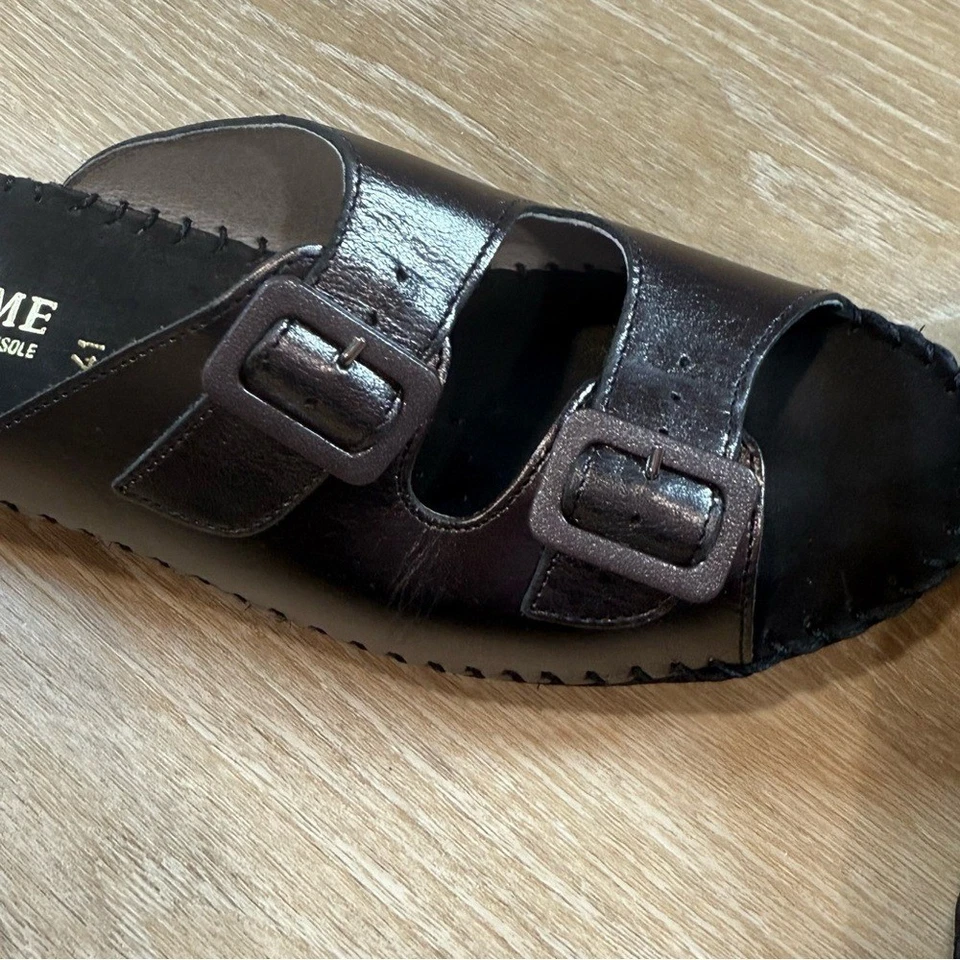 Sandalias de charol La Plume Jen doble correa marrón versátiles para mujer 41 Foto 4 de 4