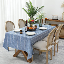 60 x 84 inches Farmhouse Style Linen tablecloths, Wrinkle Resistant Washable Din
