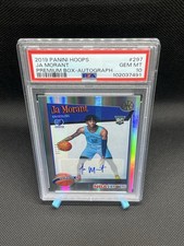 Panini 2019-20 Hoops Ja Morant #297 Auto PSA 10 01/10 Rookie Tribute. 