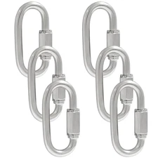 6Pcs Quick Links 3/16 Inch 304 Stainless Steel D Shape Locking Quick Connector,