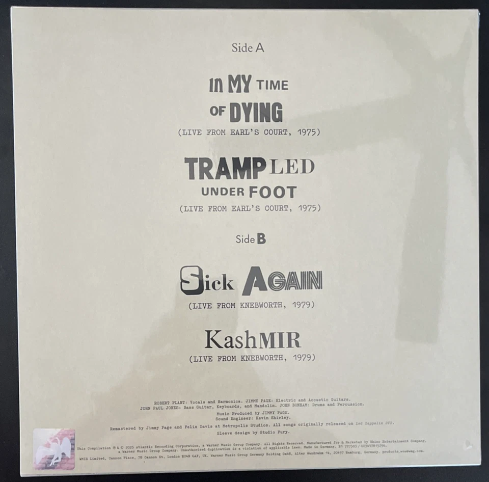 LED ZEPPELIN LIVE VINYL EP 180 GRAM IMPORT NEW SEALED MINT - Image 2 of 2