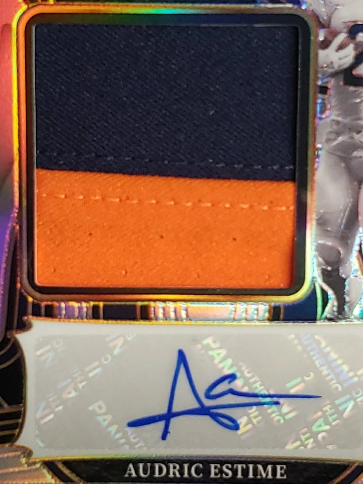 2024 Select Audric Estime Silver /99 Rookie Patch Auto /99 Denver Broncos RC - Image 2 of 4