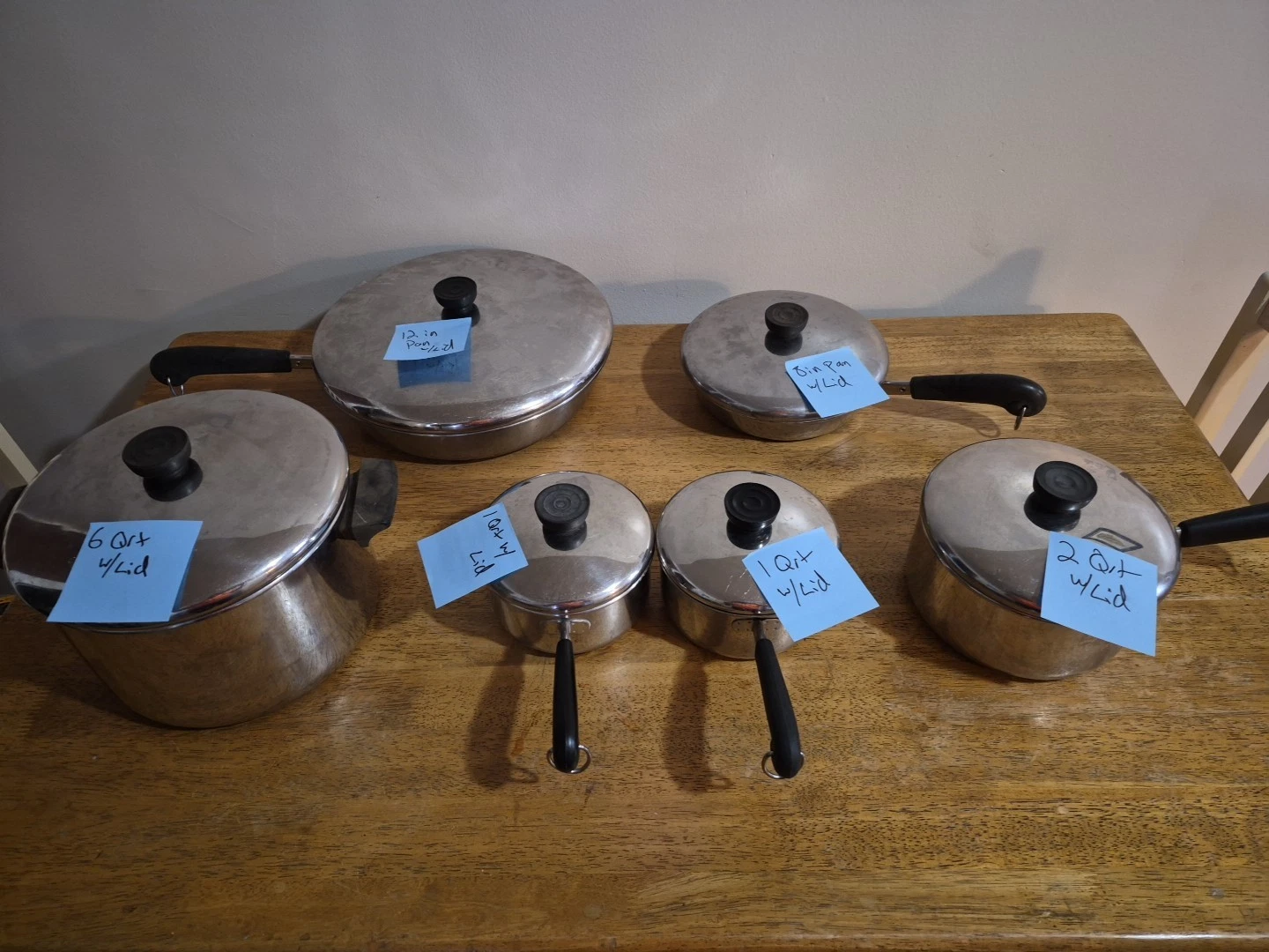 14 Piece Revere Ware Stainless Steel Set Not Copper Bottom
