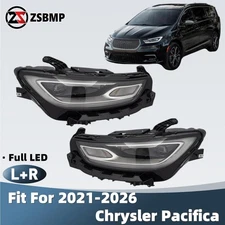 LED Headlight For 2021 2022 2023-2026 Chrysler Pacifica w/ Bulbs Left+Right Pair