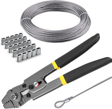 Stainless Steel Wire Cable Crimping Tool Kit, Cutter Crimper Plier, 100FT 304 W