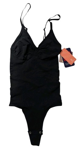 Womens Shapewear Bodysuit Tummy Control Seamless Sculpting Thong M/L Black NWT