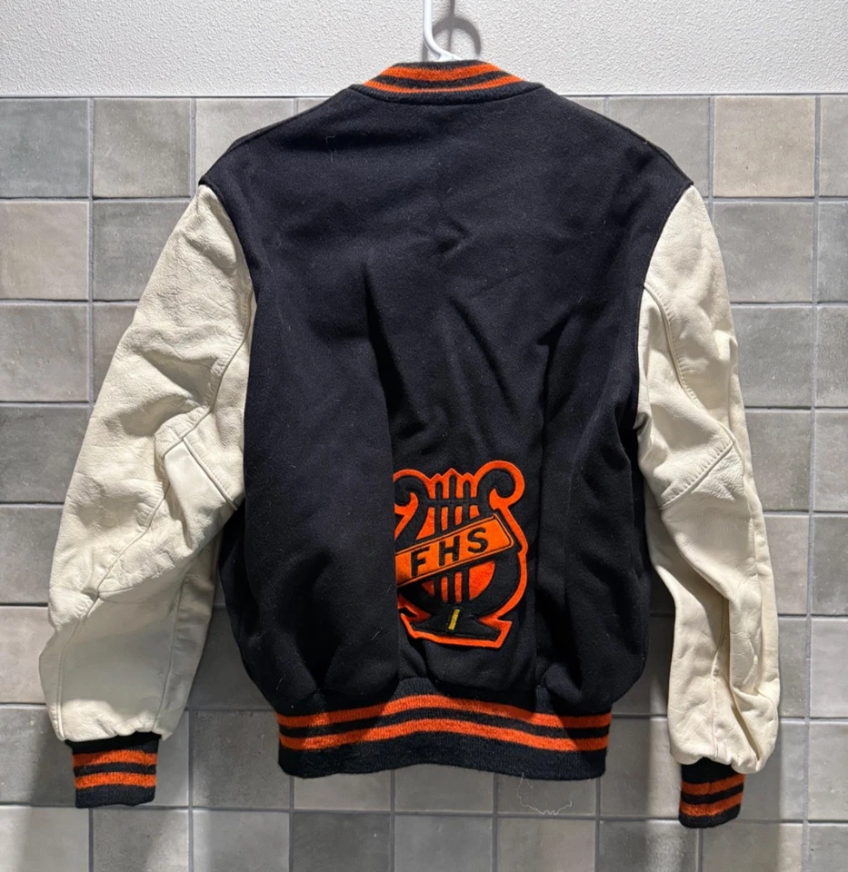 1970s Vintage Wool Leather Letterman Varsity Jacket by DeLong WPL 8936 USA Made - Image 2 of 4