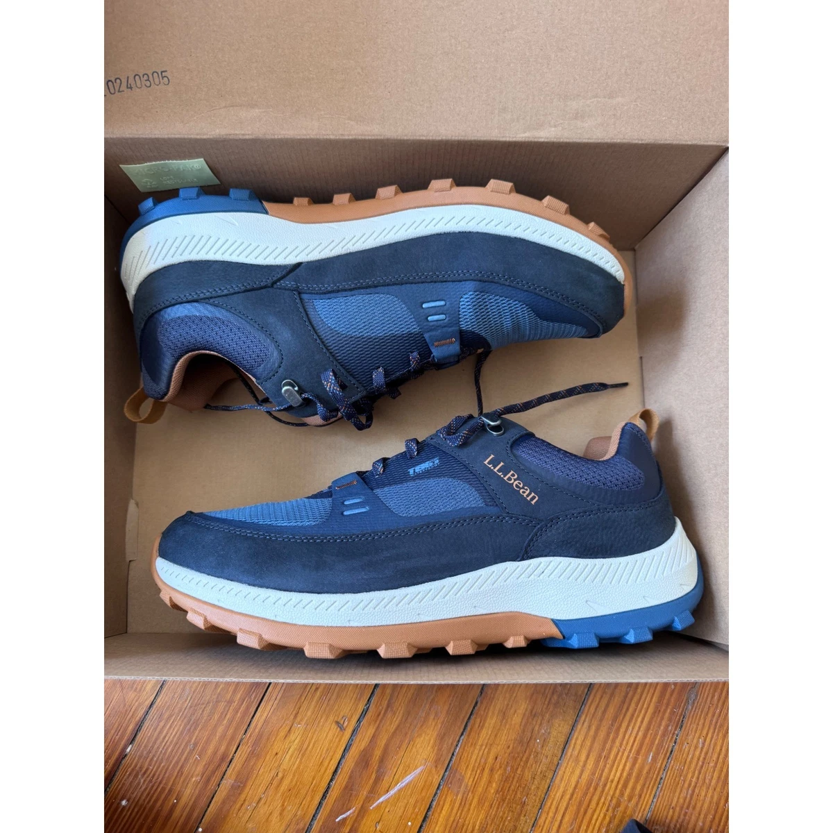 LL Bean Vertigrip Hiking Shoes Mens 12 Blue Black Suede Mesh Trail 299638 L.L. Bean Sneakers for Men for Sale - Shop Men main image 2