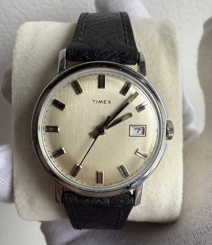 1973 Timex Vintage Mercury Dial Date Watch Works