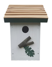 Salt Box Bird House (Hunter Green Trim), 12", Bird Houses by Mark, Made in USA