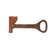 Vtg Style Cast Iron Dixie Beer Company Axe and Hammer Bottle Opener Keychain