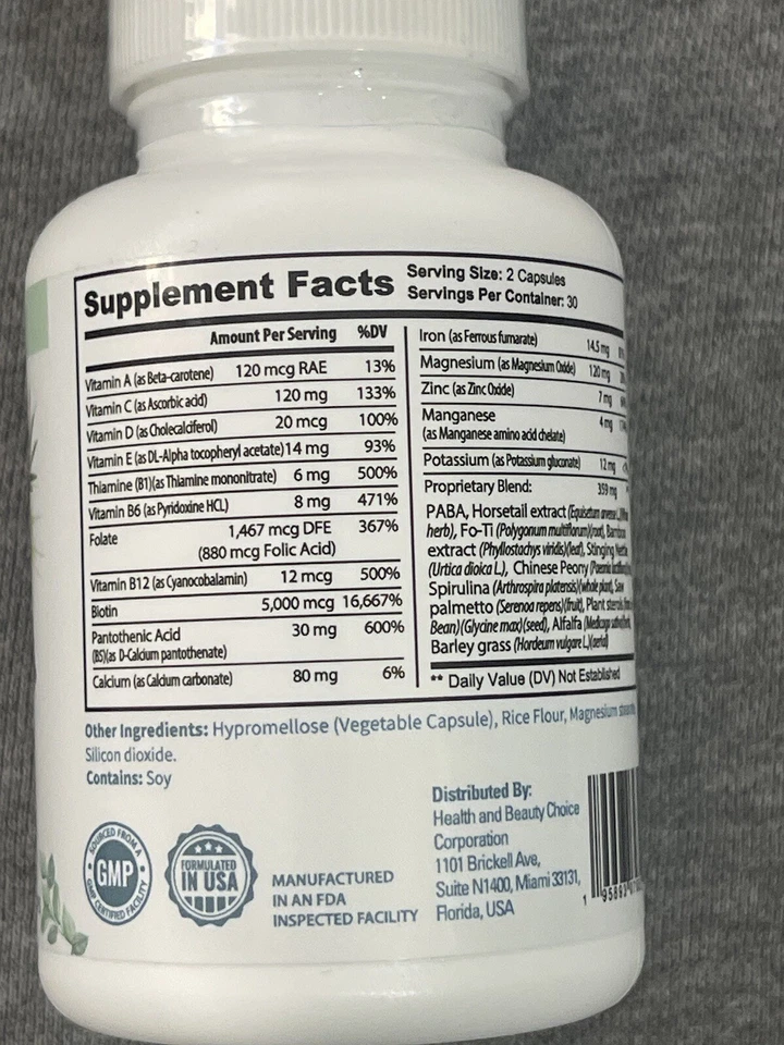 VITAL NUTRITIVE Vital Hair Complex - Vitaminas para el crecimiento del cabello para hombres y mujeres -... Foto 2 de 4