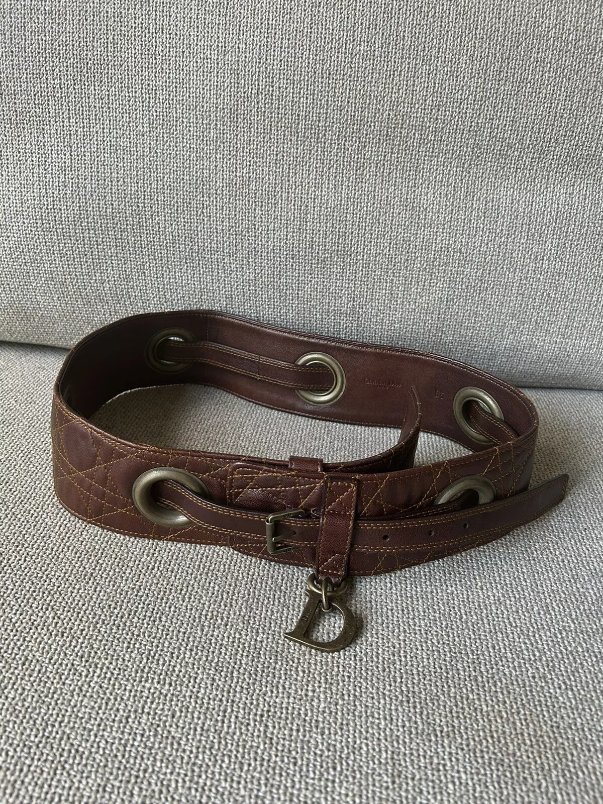Ceinture en cuir marron Christian Dior taille 85