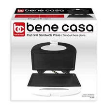 Bene Casa flat grill sandwich maker, cool touch, non-stick, compact, flat grid