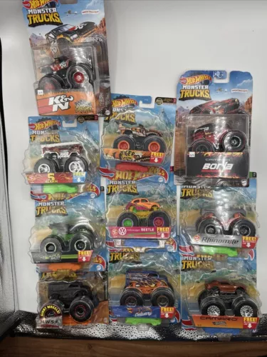 Hot Wheels Monster  Trucks Lot Of 10 Camaro Fire Truck Ratical & More WOW LOOK