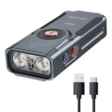 Fenix E06R 700 Lumen Rechargeable EDC Flashlight with UV Light & Red Laser -Gray