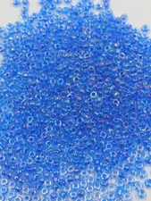 Vintage Glass Seed Beads Transparent Aqua Blue Iris AB TOHO 13g 11/0 BBH-55