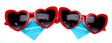 2 Pack Women's Red Heart Shaped Sunglasses FF 20 02 RED FWG 100 UV Protection