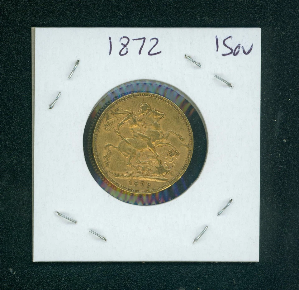 1872 GOLD SOVEREIGN Queen VICTORIA Great Britain UK United Kingdom ENGLAND  - Image 2 of 3