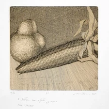 Acquaforte Artist Moretti Original Print Art Collectibles Design 50X35Cm