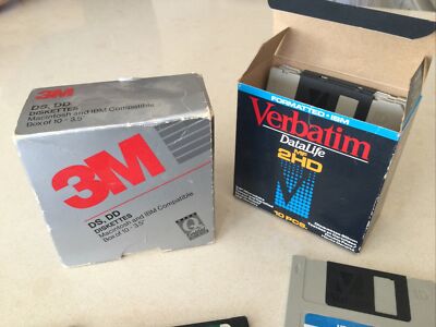 3M DS, DD Diskettes Macintosh & IBM Box Of 10 + Verbatim Data life MF2HD
