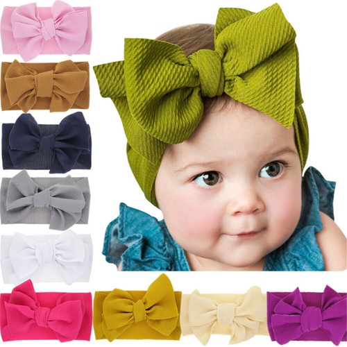 1 Piece Toddler Baby Hair Band Flexible Elastic Headband Bow Decor Headwear eBay