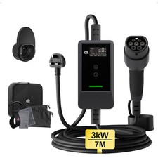 3kW EV Charger Type 2 UK 3 Pin [6/8/10/13A] Portable Electric Car Charger 7m dé