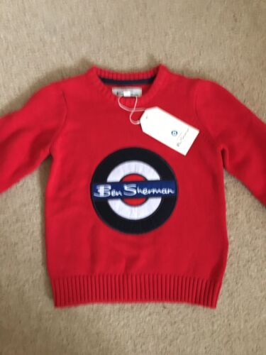 BNWT Ben Sherman Boys Red Cotton Jumper age 3 years - Picture 1 of 5