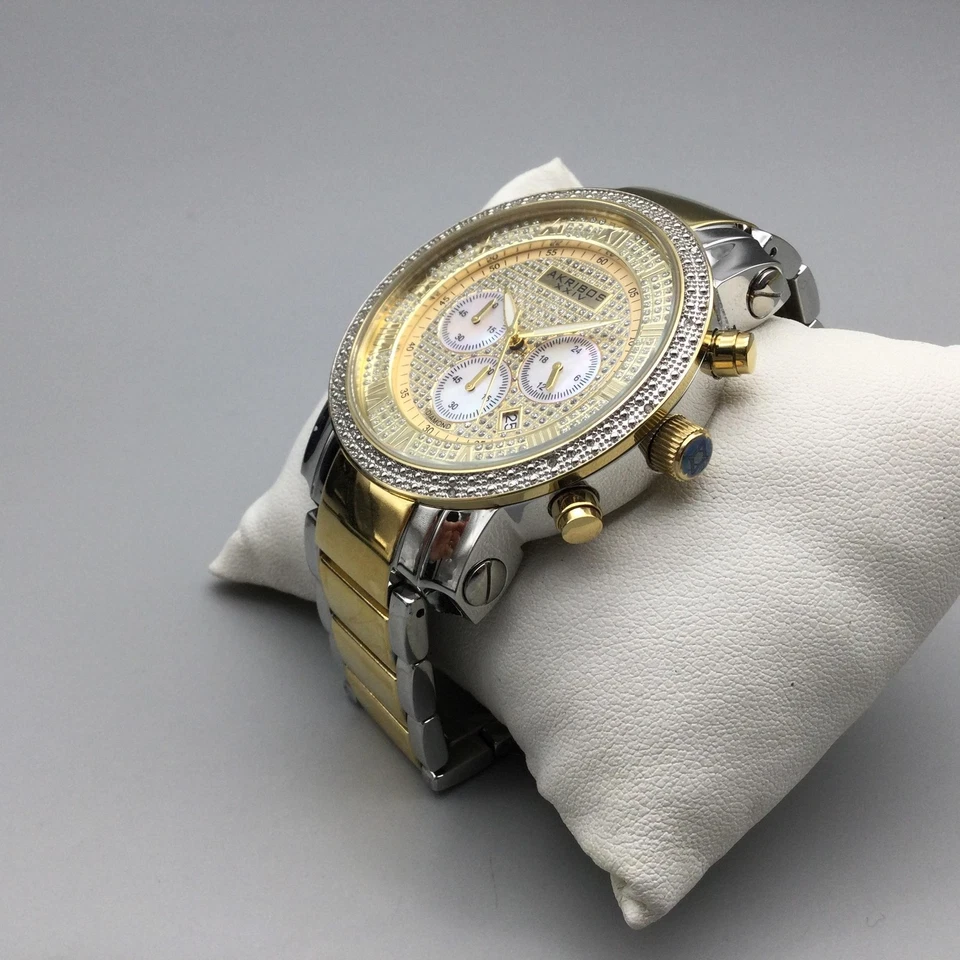Reloj Cronógrafo Akribos XXIV Hombre 46mm Acento Diamante AK439TT Batería Nueva 8.5" Foto 4 de 4
