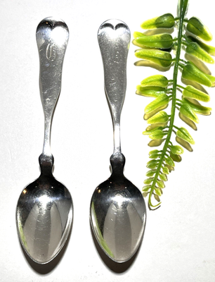 2 Sterling Silver Teaspoons Fiddle PAT. Like 29.3 Gr. W/Mono | eBay